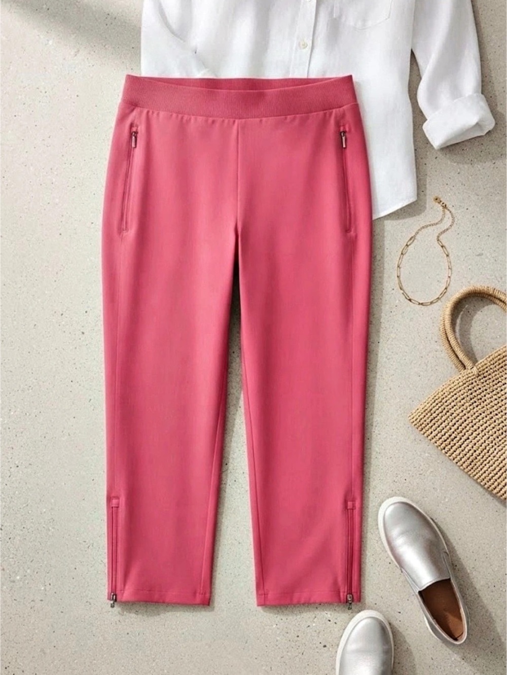 Chico's light weight Side-Zip Tapered Ankle Pants